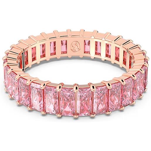 SWAROVSKI anello matrix, taglio baguette rosa, 64