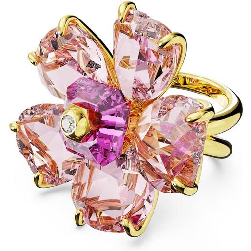 SWAROVSKI anello florere, fiore rosa, placcato oro giallo 55