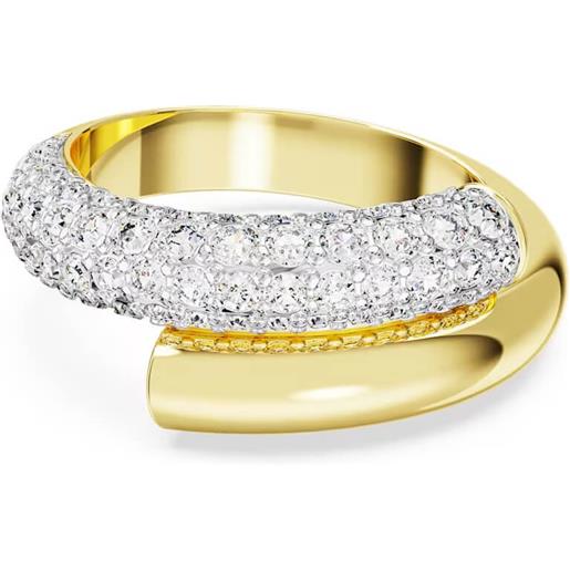 SWAROVSKI anello cocktail dextera, bianco, placcato oro 52