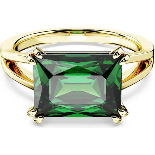 SWAROVSKI anello matrix, taglio rettangolare, verde, placcato oro 55