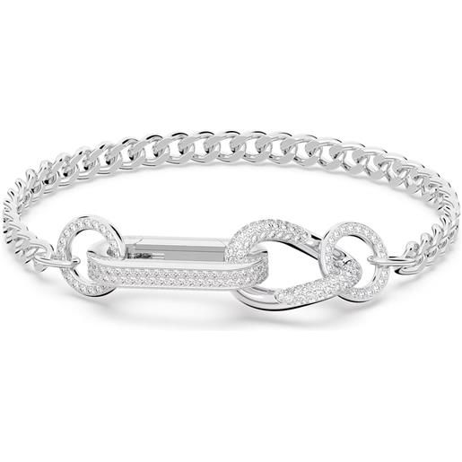 SWAROVSKI bracciale dextera, link misti placcato rodio, l