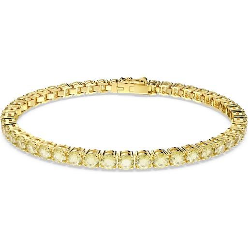 SWAROVSKI bracciale matrix tennis, taglio tondo, piccolo giallo, s