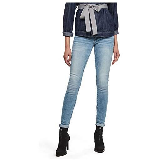 G-STAR RAW 3301 high skinny jeans, blu (lt indigo aged d05175-8968-8436), 27w / 28l donna