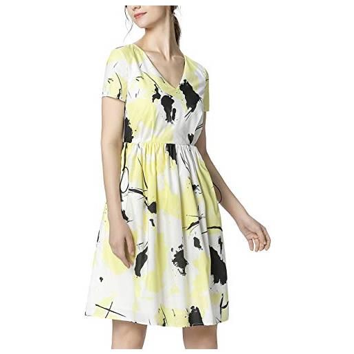 APART Fashion abito stampato vestito, vaniglia multicolore, 48 donna