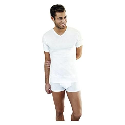 NOTTINGHAM 6 t-shirt uomo NOTTINGHAM in cotone collo a v colore bianco misura a scelta (6 / xl, bianco)