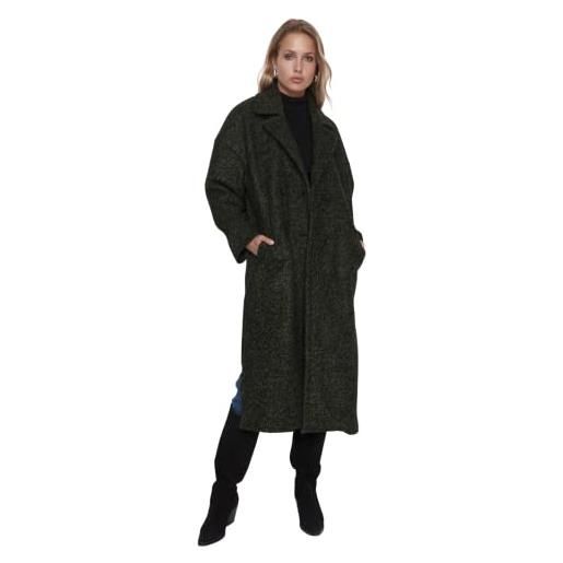 Trendyol damen regular parkas plain webstoff mantel cappotto, khaki, 36 da donna