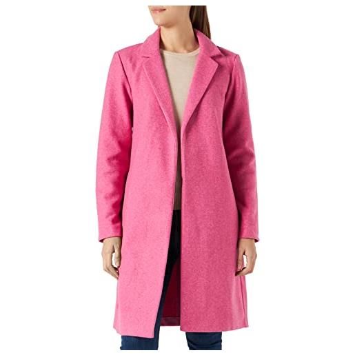 Only onlemma-cintura lunga coatigan otw giaccone, rosa shocking/dettagli: melange, xs donna