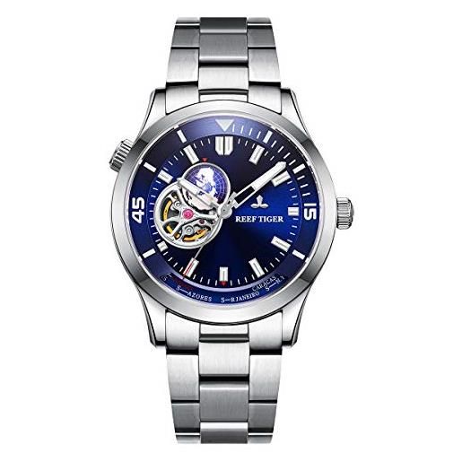REEF TIGER orologio mondiale al automatico uomo con cinturino rga1693-2 (rga1693-2-yly)
