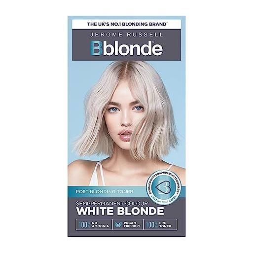Jerome Russell bblonde white blonde - toner semi permanente per capelli pre-schiariti e biondi con olio di noci brasiliane, senza ammoniaca e vegano