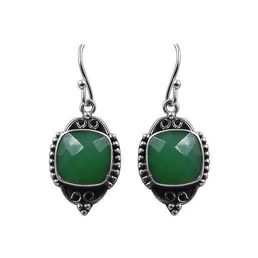 Meadows orecchino di onice verde per le donne, orecchino pendente, orecchino in argento sterling 925, orecchino di pietre preziose boho