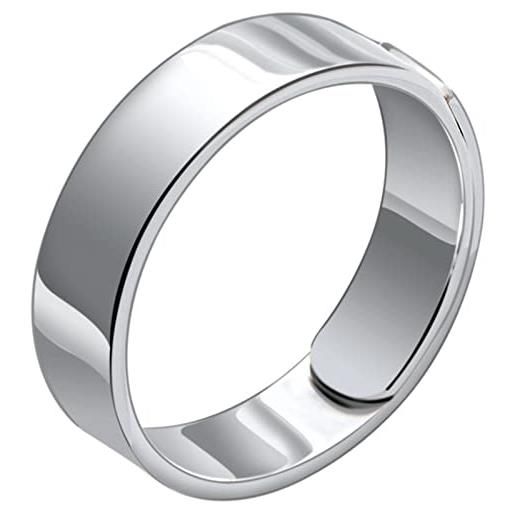 Epinki anello argento 999 per donna uomo lucido anelli di fidanzamento misura regolabile