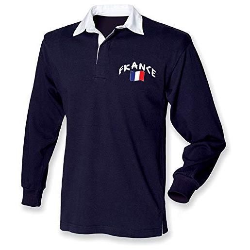 Supportershop - polo rugby ls francia, bambini, 5060672802567, blu, fr: m (taille fabricant: 7-8 ans)