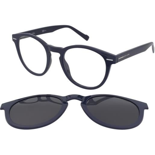 Pierre Cardin p. C. 6252/cs pjp/c3 | occhiali da vista con clip da sole | prova online | unisex | plastica | tondi | blu | adrialenti