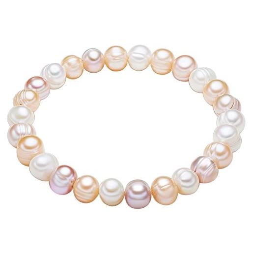 Valero Pearls bracciale da donna con perle coltivate d'acqua dolce bianco albicocche lilla 00446660