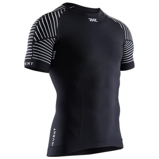 X-Bionic invent 4.0 - maglia termica uomo manica corta a compressione - alte prestazioni per running, sci, ciclismo, fitness e sport invernali, nero, s