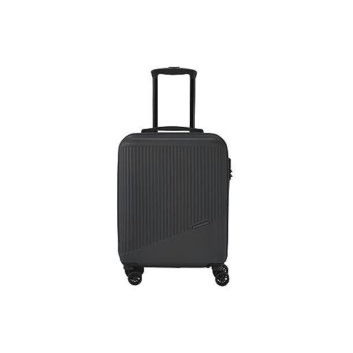 Travelite bagaglio a mano 4 ruote piccolo 37 l, gamma bagagli bali trolley rigido in abs conforme allo standard iata per i bagagli di bordo, 55 cm, grigio (charcoal)