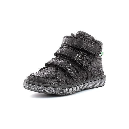Kickers lohan scarpe da ginnastica unisex kid's, nero (black/glossy), 34 eu