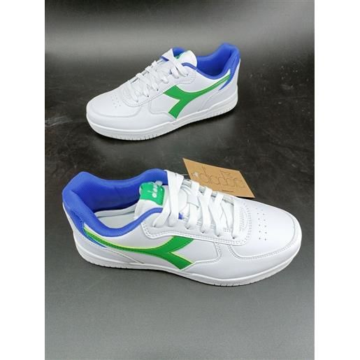 Scarpe sneakers bambino donna diadora bianco verde raptor low gs 101.177720-d0287