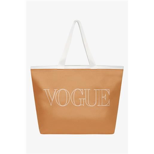VOGUE Collection borsa vogue handcraft edition cammello con logo ricamato
