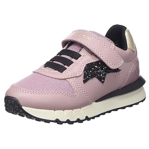 Geox j fastics girl c, sneakers bambine e ragazze, black dk pink, 38 eu