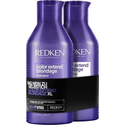 Redken bleached hair color extend blondage set regalo color extend blondage shampoo 500ml + color extend blondage conditioner 500ml