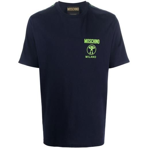 Moschino t-shirt con banda logo - blu