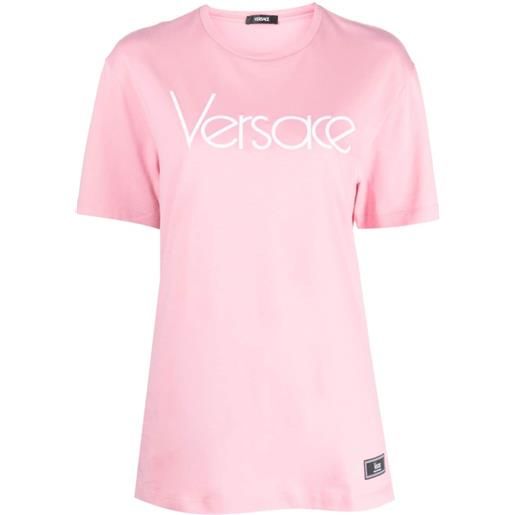 Versace t-shirt con ricamo - rosa