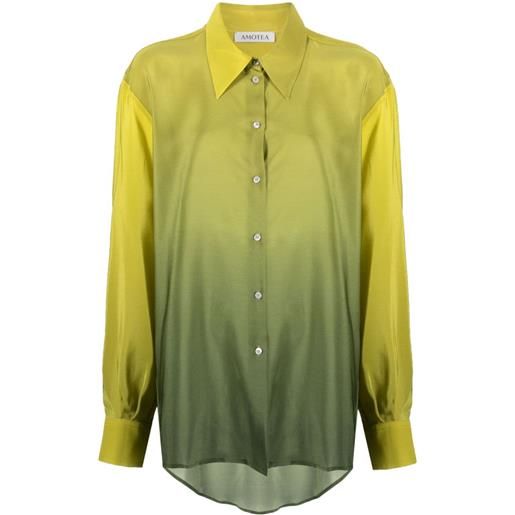 AMOTEA camicia kaia con fantasia tie-dye - verde