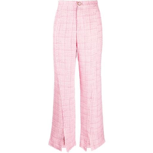 Gcds pantaloni sartoriali in tweed - rosa
