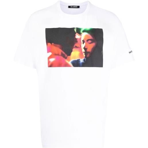 Raf Simons t-shirt raf simons x wing shya con stampa - bianco