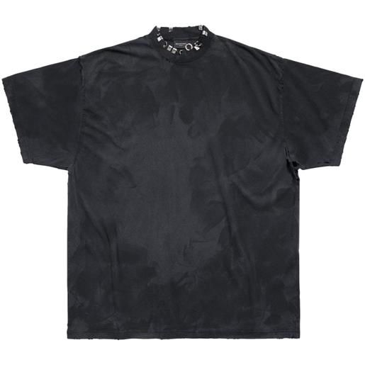 Balenciaga t-shirt con effetto vissuto - nero