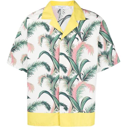 Maison Kitsuné camicia con stampa botanica - bianco