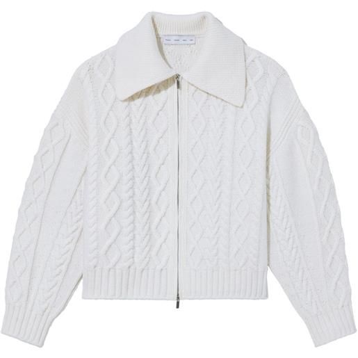Proenza Schouler White Label cardigan con maglia intrecciata - bianco