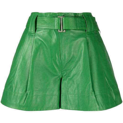 GANNI shorts con cintura - verde