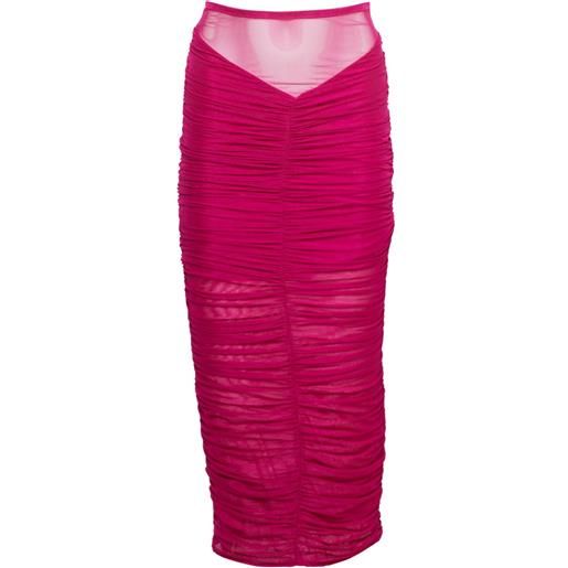 Fleur Du Mal gonna midi con ruches - rosso