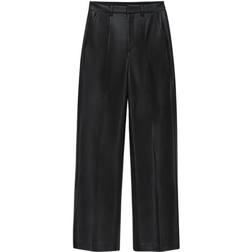 ANINE BING wide-leg recycled-leather trousers - nero