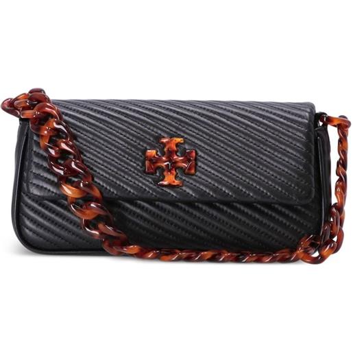 Tory Burch borsa a spalla flap piccola chevron - nero