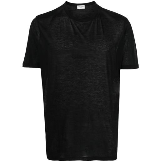 Saint Laurent t-shirt con effetto mélange - nero