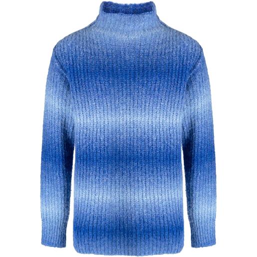 Roberto Collina maglione a collo alto con effetto sfumato - blu