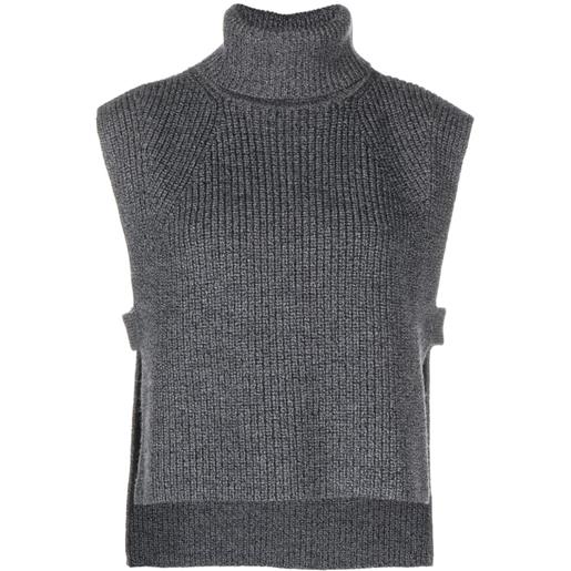 MARANT ÉTOILE roll-neck crochet vest - grigio