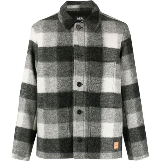 A.P.C. giacca-camicia con applicazione - grigio