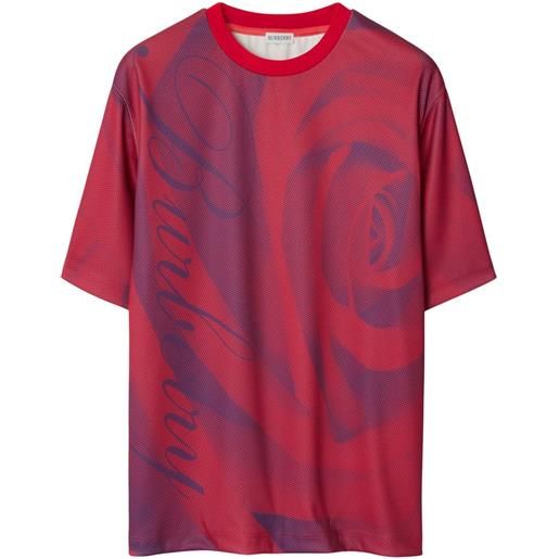 Burberry t-shirt girocollo con stampa - rosa