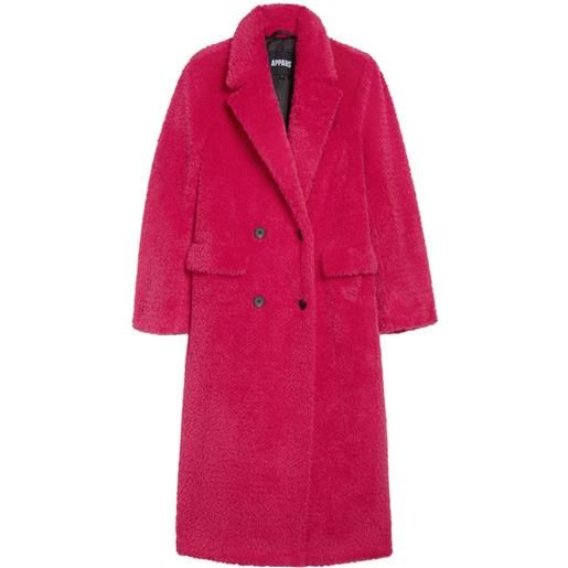 Apparis cappotto doppiopetto astrid in finta pelliccia - rosa