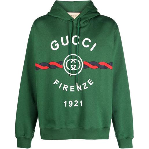 Gucci felpa gg con cappuccio - verde