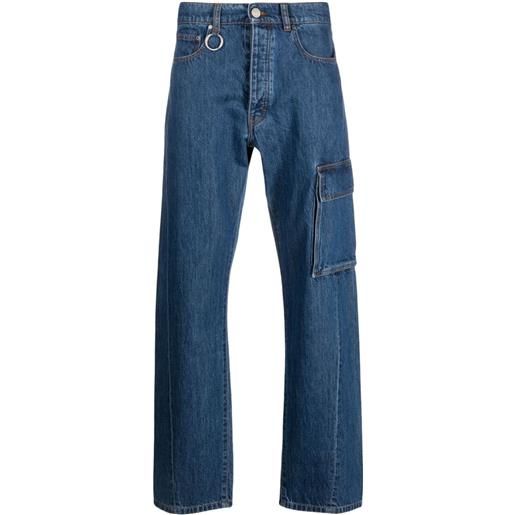 Etudes jeans dritti surface con vita media - blu