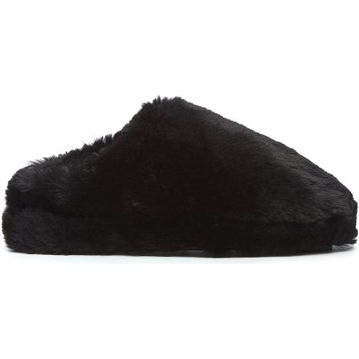Apparis slippers misha in finta pelliccia - nero