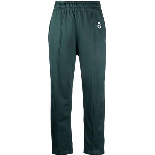MARANT ÉTOILE pantaloni sportivi con ricamo dobbs - verde