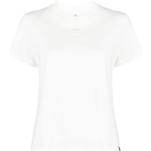 Courrèges t-shirt con ricamo - bianco
