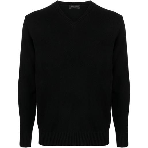 Roberto Collina maglione con scollo a v - nero