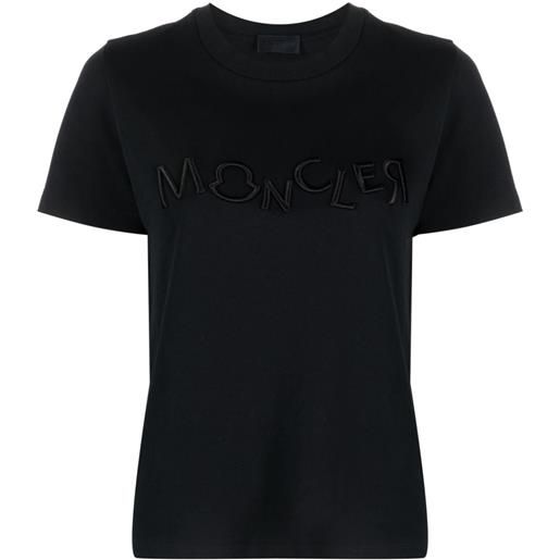 Moncler t-shirt con ricamo - nero